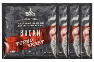 Комплект: Спиртовые дрожжи Bragman "Whisky Turbo", 72 г, 4 шт. 
